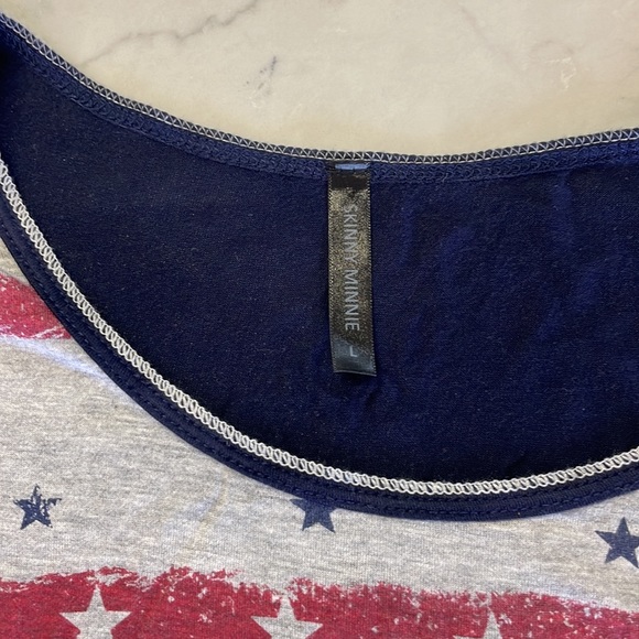 Skinny Minnie Stars & Stripes Blouse Large - Picture 3 of 6